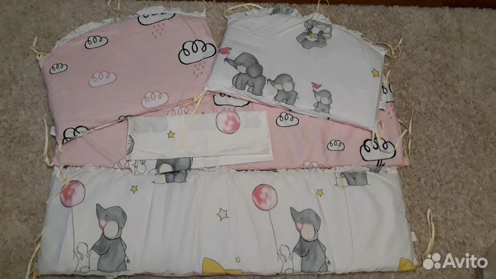 Двусторонние бортики в кроватку, новые