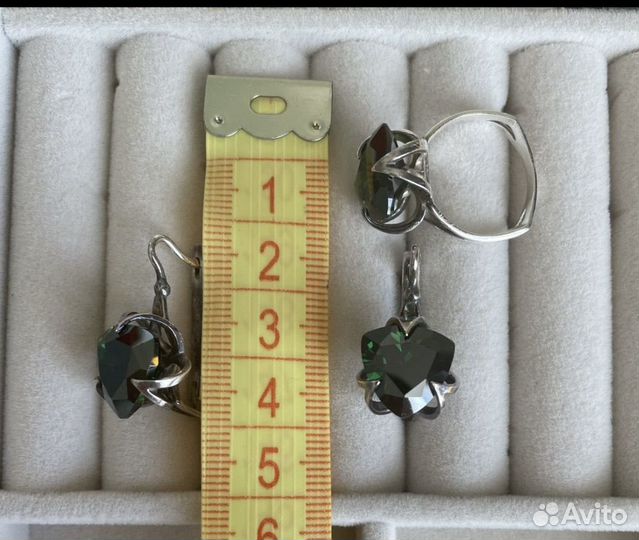 Серьги и кольцо серебряные