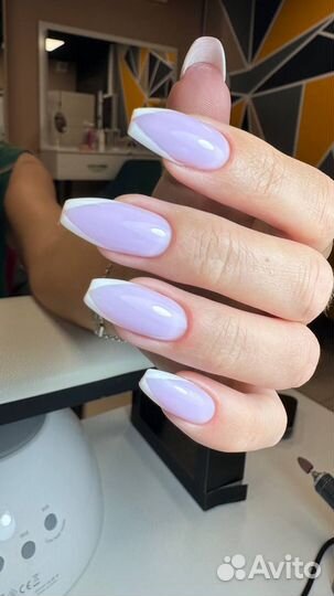 Маникюр гель лак с дизайном наращивание ногтей