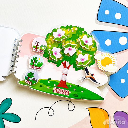 Развивающая книга на липучках