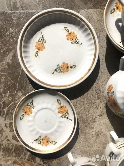 Рижский кофейный сервиз 21 предмет с позолотой