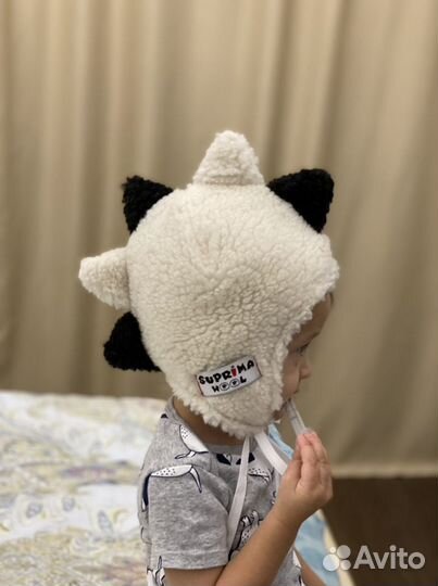 Шапка динозавр овечья новая