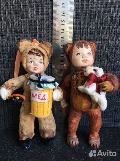 Елочные игрушки из ваты. Handmade