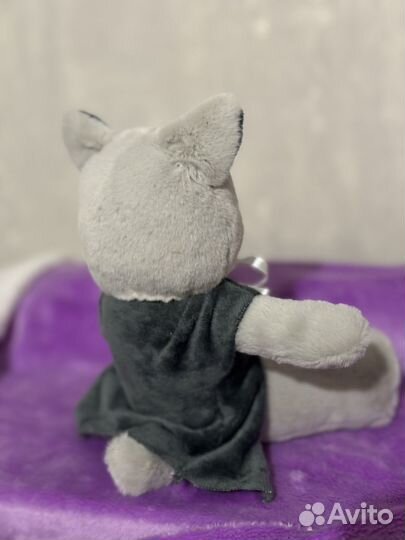 Мягкая игрушка серый кот ручной работы