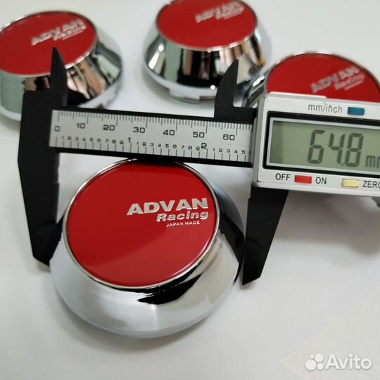 4шт Advan Racing колпак колеса 65/60/8, красный