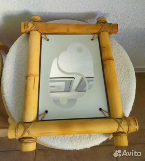 Панно с анаграммой, рамка бамбук