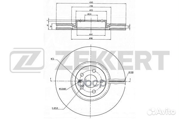 Диск торм. перед. Volvo S90 II 16- V90 II 16