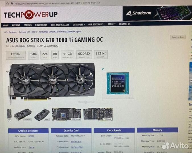 Видеокарта asus rog strix gtx 1080 Ti