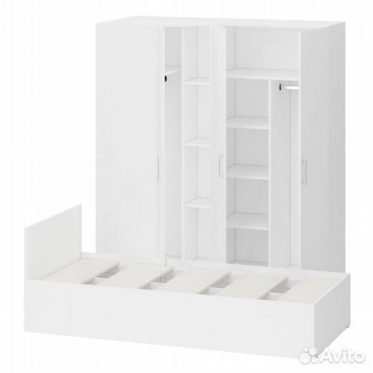 Гарнитур спальный белый № 2 Стандарт с кроватью 900, цвет белый, спальное место 900х2000 мм., без ма