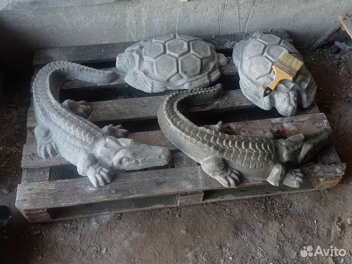 Черепаха,крокодил из бетона