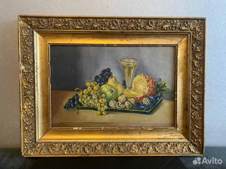 Старинная картина 1919 г холст, масло