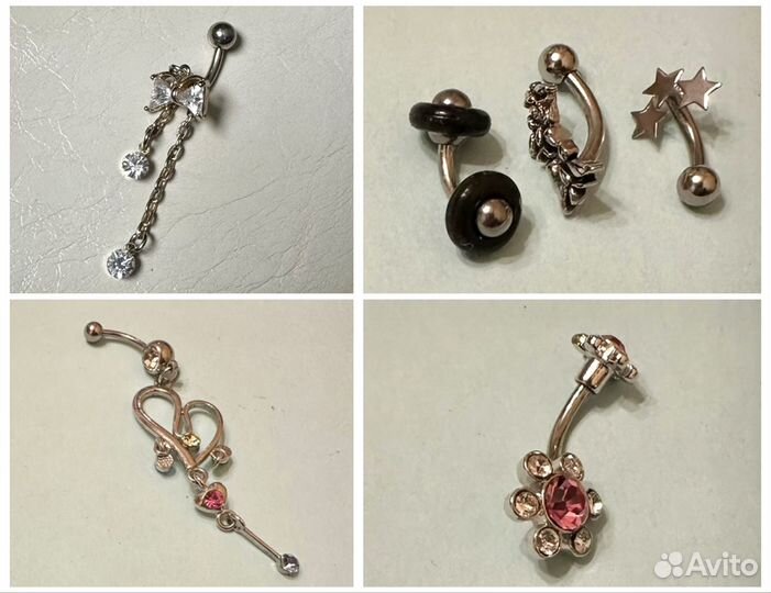 Сережка в пупок/ пирсинг