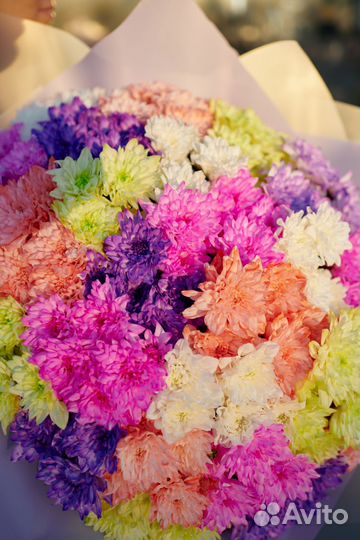 Большой букет хризантем