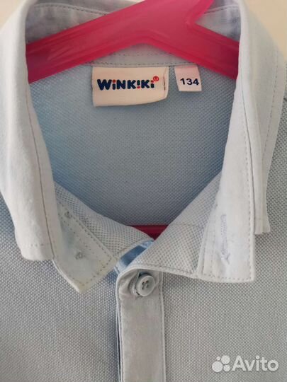 Рубашка голубая 134