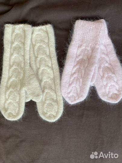 Варежки из пуха норки