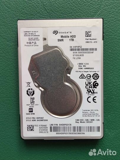 Новый HDD 1Tb 2,5