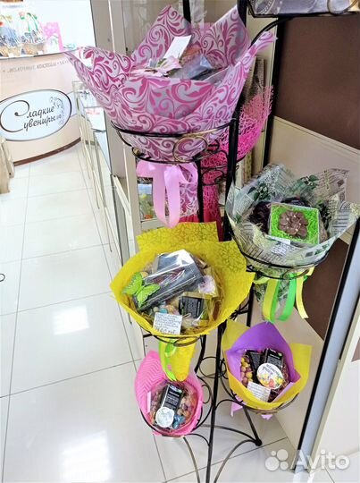 Съедобные букеты с чаем и натуральными сладостями