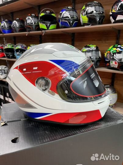 Шлем AGV K-6 multi - hyphen white/RED/blue
