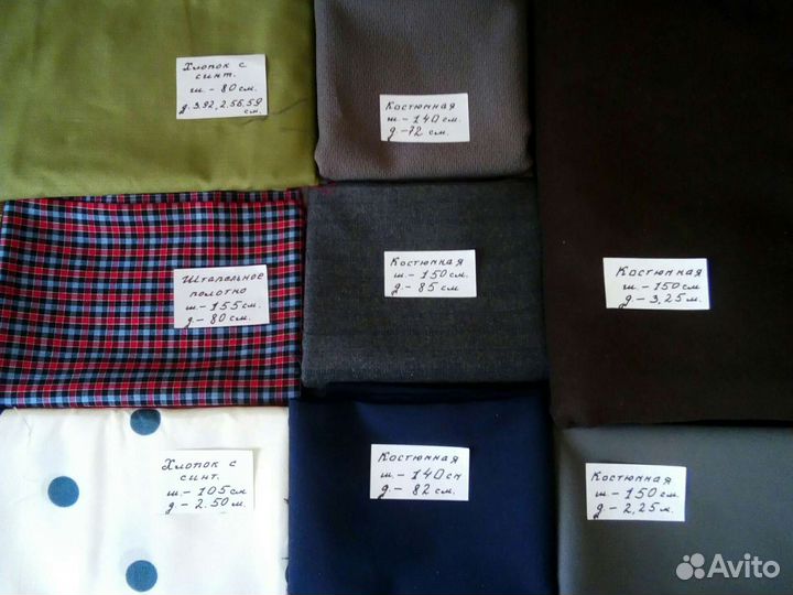 Ткани сов. пр-ва-кост-я,хлопок с синт.,штап.полот