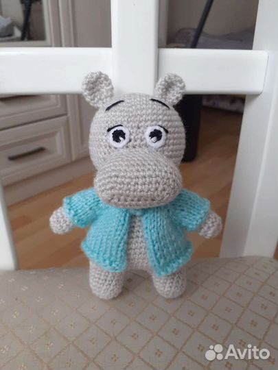 Игрушка бегемот ручной работы