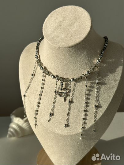 Чокер колье украшение змея цепи трендовое