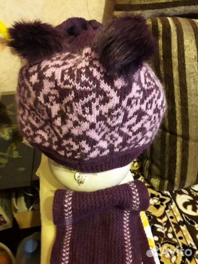 Шапка (берет) +шарф