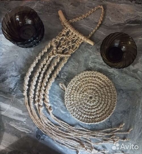 Подставка под горячее из джута