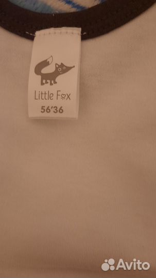 Боди little fox для новорожденных 56 размер