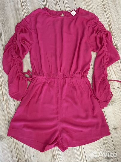 H&M Комбинезон-шорты со сборкой фуксия EUR 34 XS