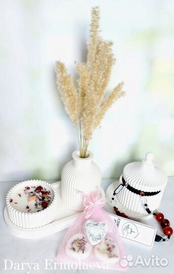 Аромасвеча и набор из гипса. Ручная работа