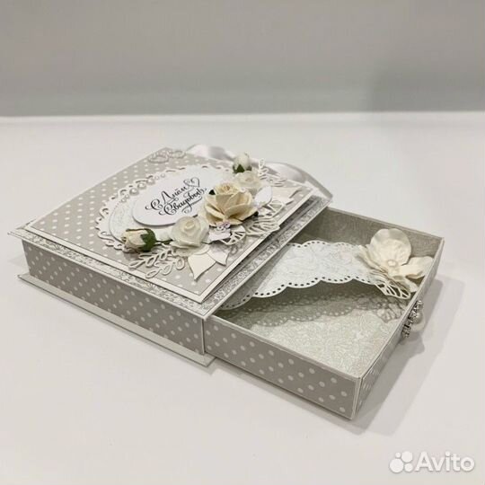 Свадебная коробочка в пастельных тонах