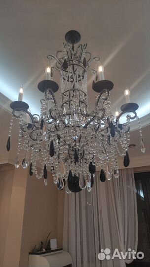 Люстра потолочная бу хрустальная 8 ламп 135х85 см