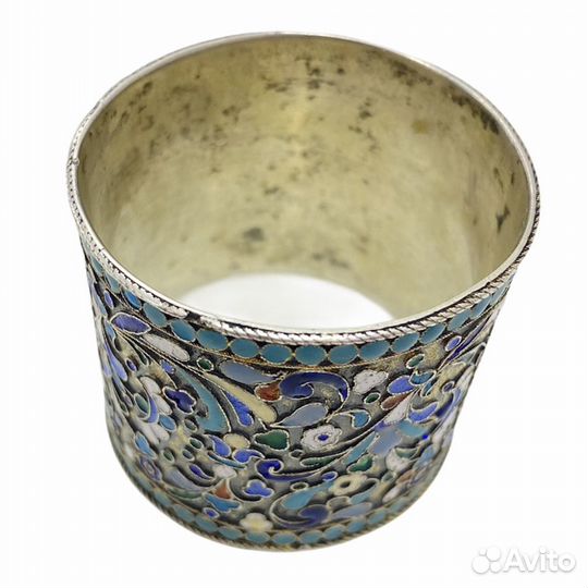 Серебряная Салфетница Серебро 84 проба Эмаль Музей
