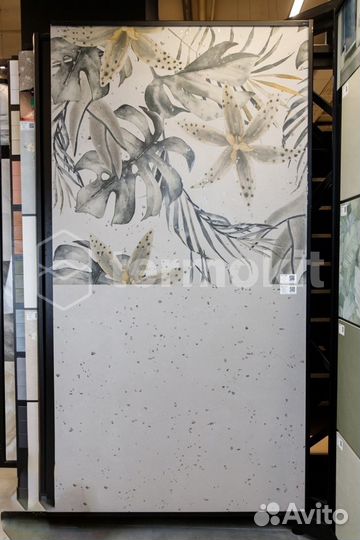 Керамогранит Porcelanite Dos Helsinki 1841 Bianco Decor Garden Rett 100x100