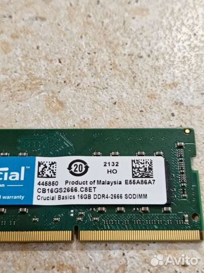 Оперативная память SoDimm DDR4 16gb 2666MHz