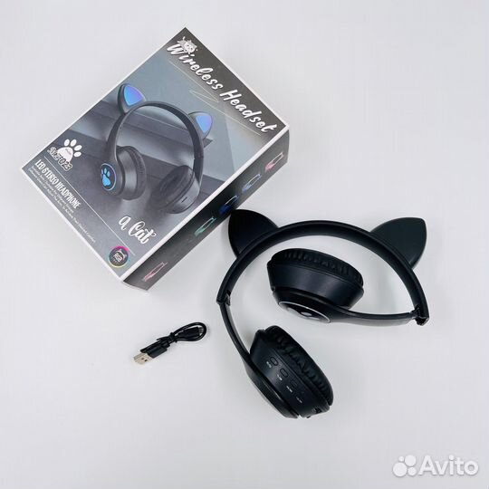 Беспроводные наушники со светящимися ушками Новые