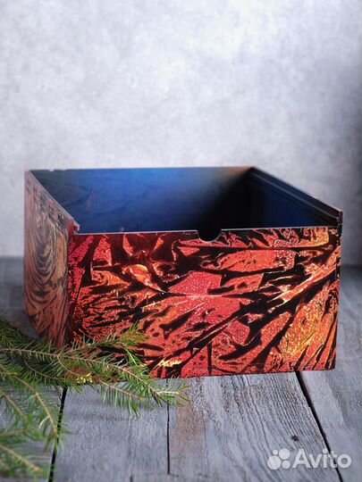 Деревянная шкатулка большая с ручной росписью