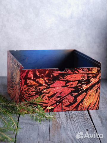 Деревянная шкатулка большая с ручной росписью