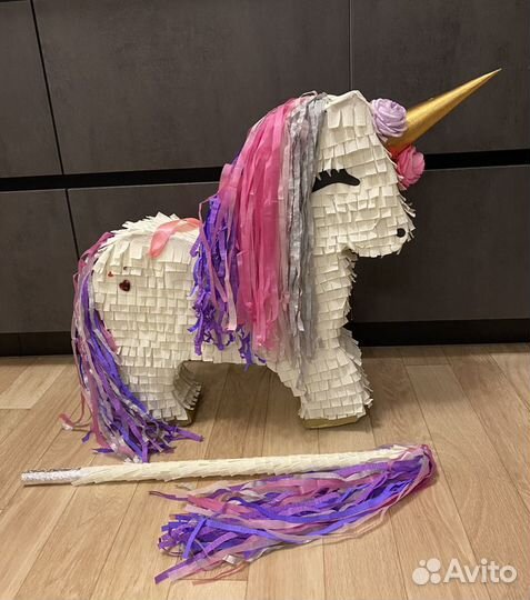 Пиньята Единорог + палочка для разбивания