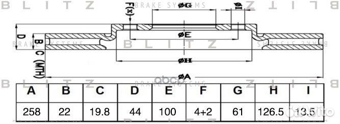 Диск тормозной BS0507 Blitz