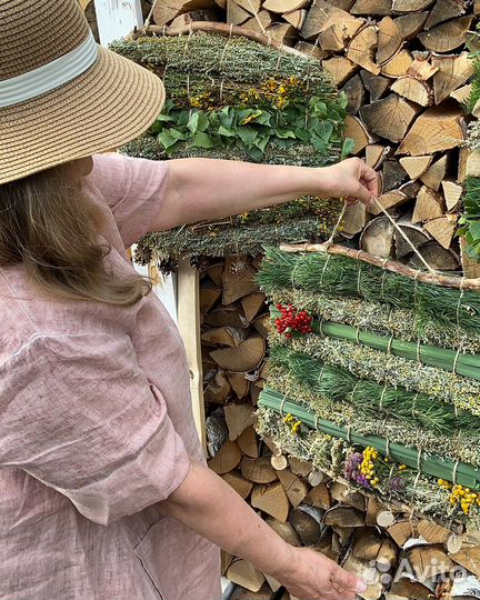 Панно из ароматных трав для бани