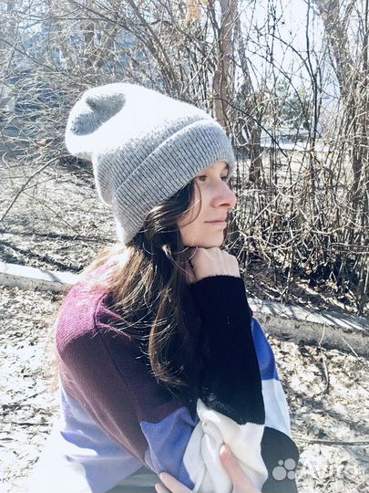 Шапка вязаная бини женская