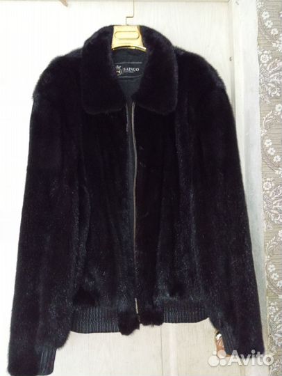 Норковая шуба куртка мужская р.50-52-54черный брил