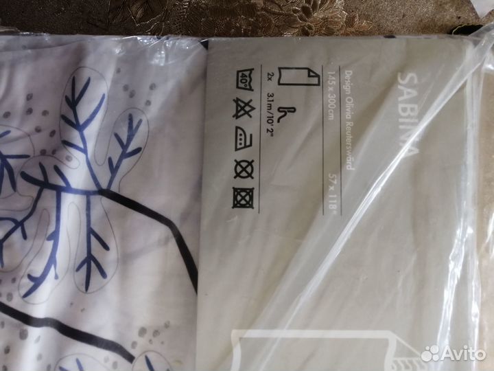 Гардины икеа sabina белые с рисунком