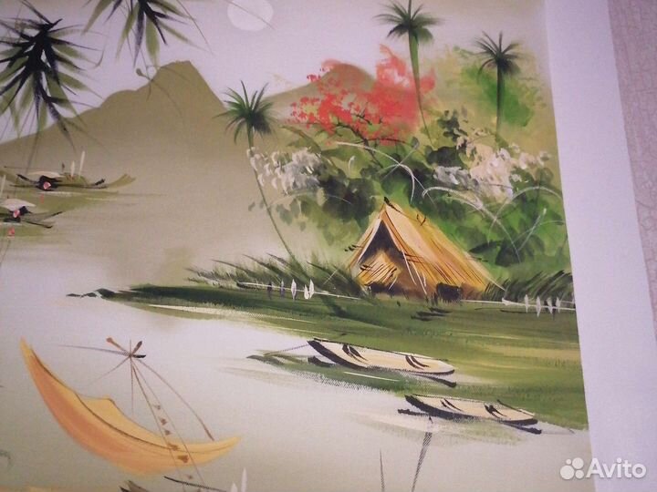 Картина шелкография Вьетнам