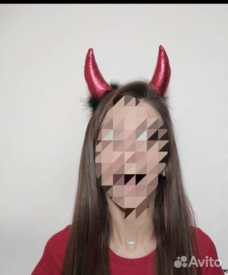 Аниме ушки, рожки ободок