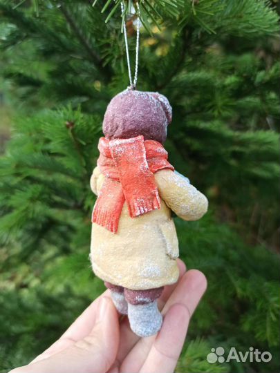 Ватная елочная игрушка