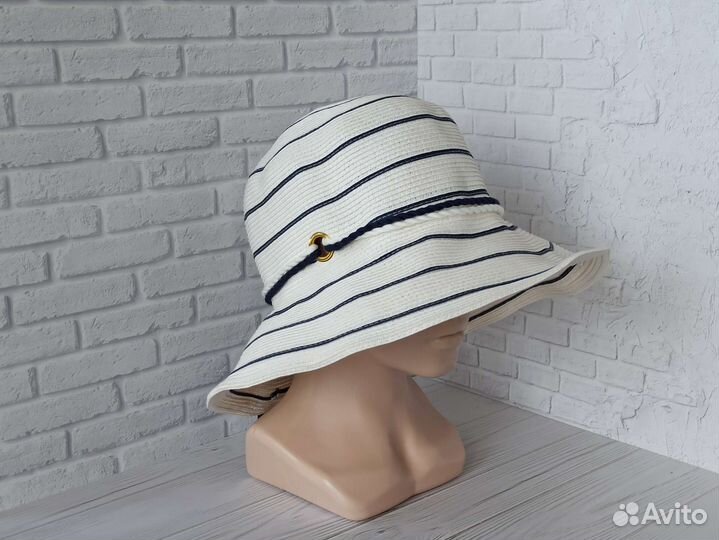 Шляпа женская летняя в белая полоску