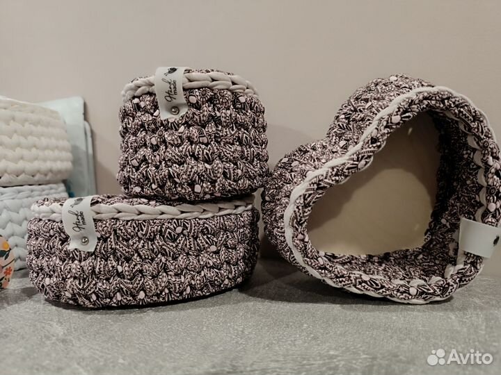 Вязанные корзиночки