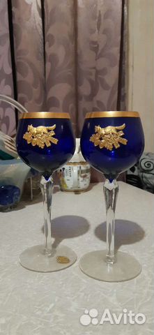 Фужеры Bohemia с позолотой,ссср 60ые годы,новые